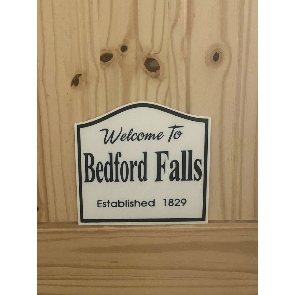 WELCOME TO BEDFORD FALLS Its A Wonderful Life Sign Holiday Display Wall Art